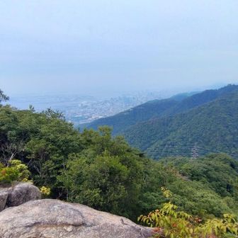 天気が曇りで遠景は霞んでる。