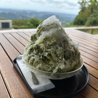 緑茶のかき氷で水分補給♪