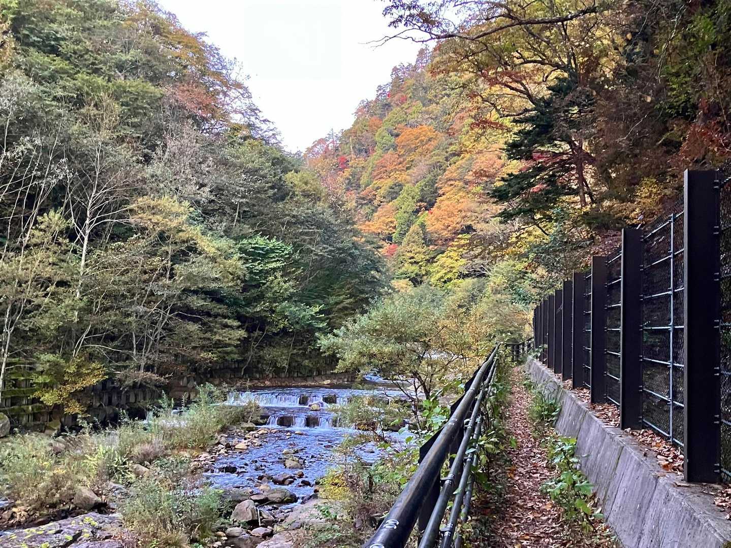 鬼怒川沿いを緩やかに登って行く