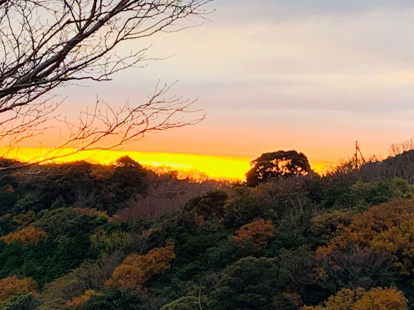 夕焼け見れてラッキー🤞