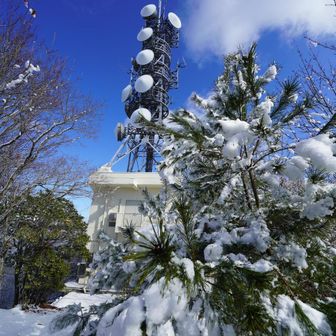 山頂近くの電波塔