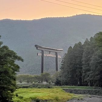 やっぱ。熊野の大鳥居デカいなぁ⛩️
夜が明けて来たから行こか☀️