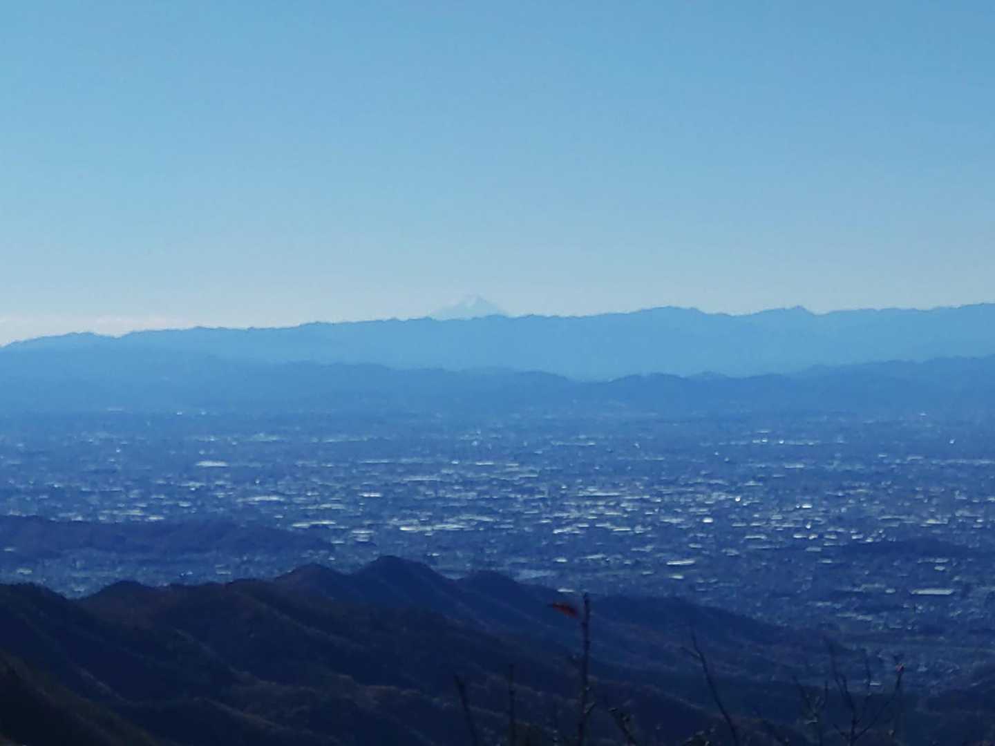 桐生市の街並みと遠くに富士山も見えました