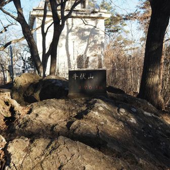 牛伏山山頂
車で登れる山と思っていたら、直登の尾根は結構急でした