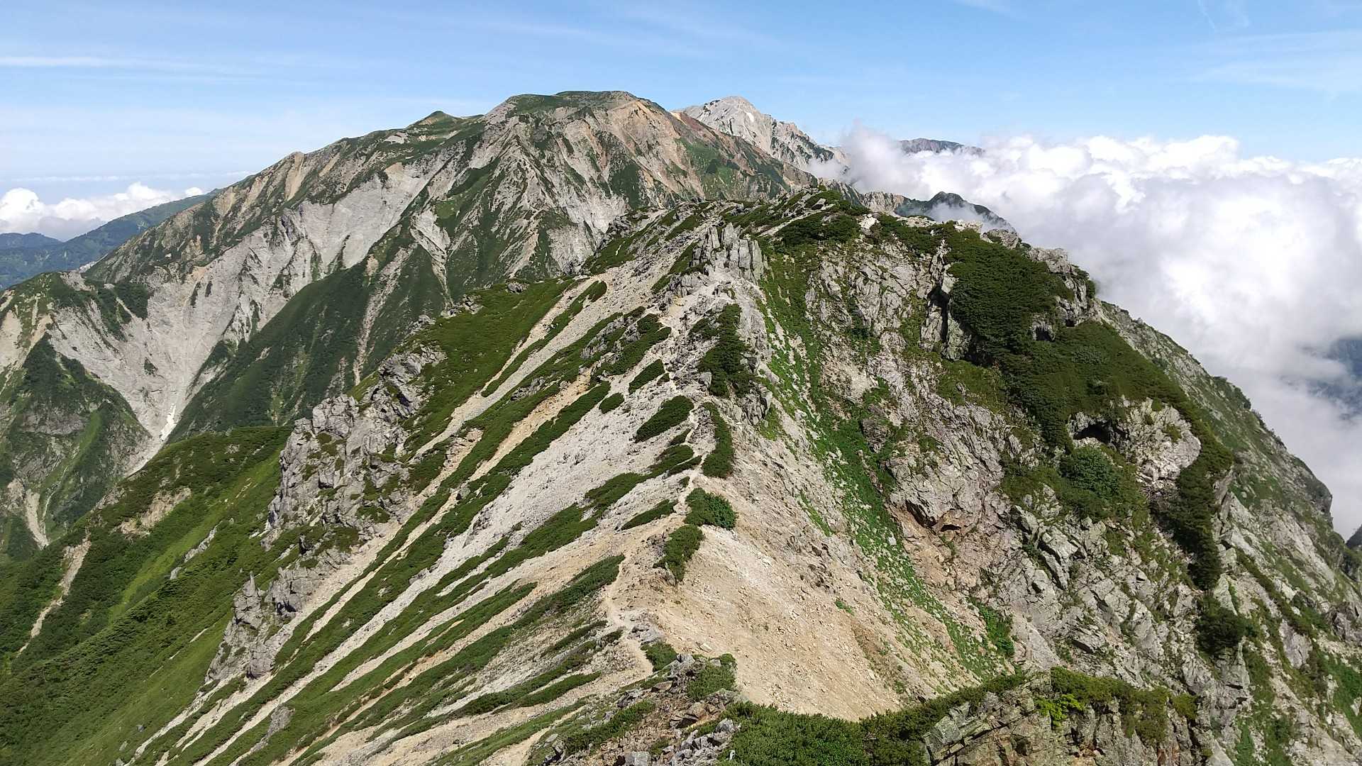 振り返ったら白馬鑓ヶ岳までずっと見えてた⛰️