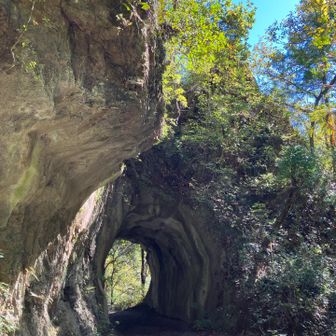 岩をくり抜いたトンネル