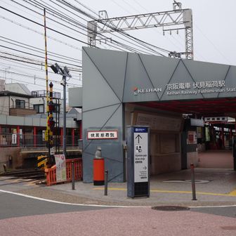京阪の駅に到着
京都方面は踏切を渡って