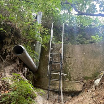 登り着いた先。なんか秘密の潜入している気分に…