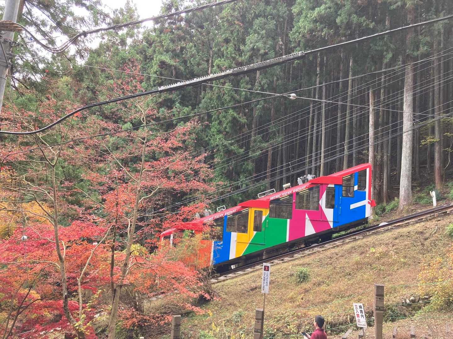 ちょうどケーブルカーが来た
いい撮影スポットなのか混雑📸