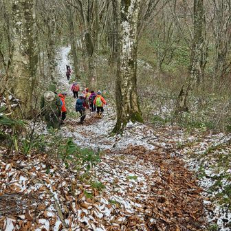 釈迦堂山から下山し、山頂へ向かいます🗻
前を歩いているのは釈迦堂山で会った山岳会の方々です
