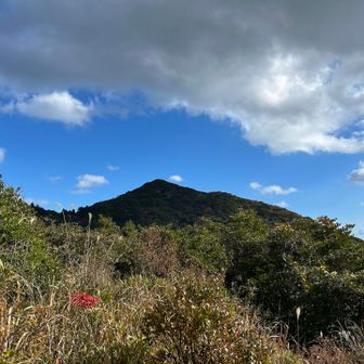 砲台山から足立山を望む
今からあの山に向かいます