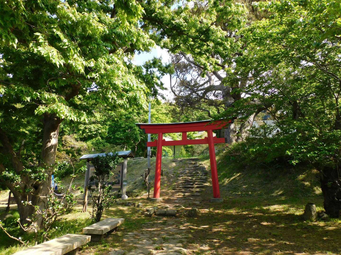 お山かけコース登山道入口-赤神神社 五社堂 往復コースの写真
