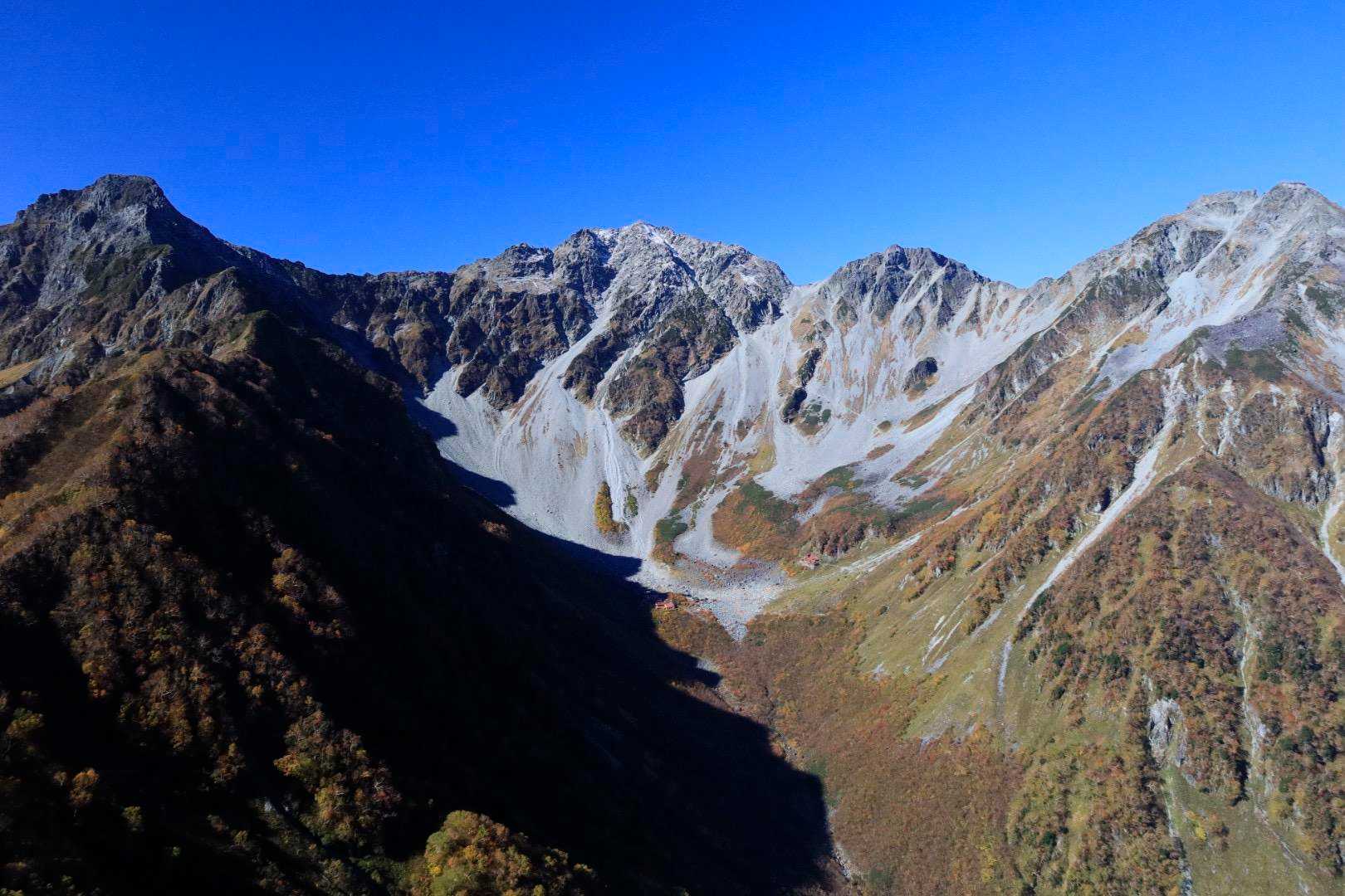 上高地バス停-河童橋-岳沢湿原-明神橋-涸沢-屏風の耳 縦走コースの写真