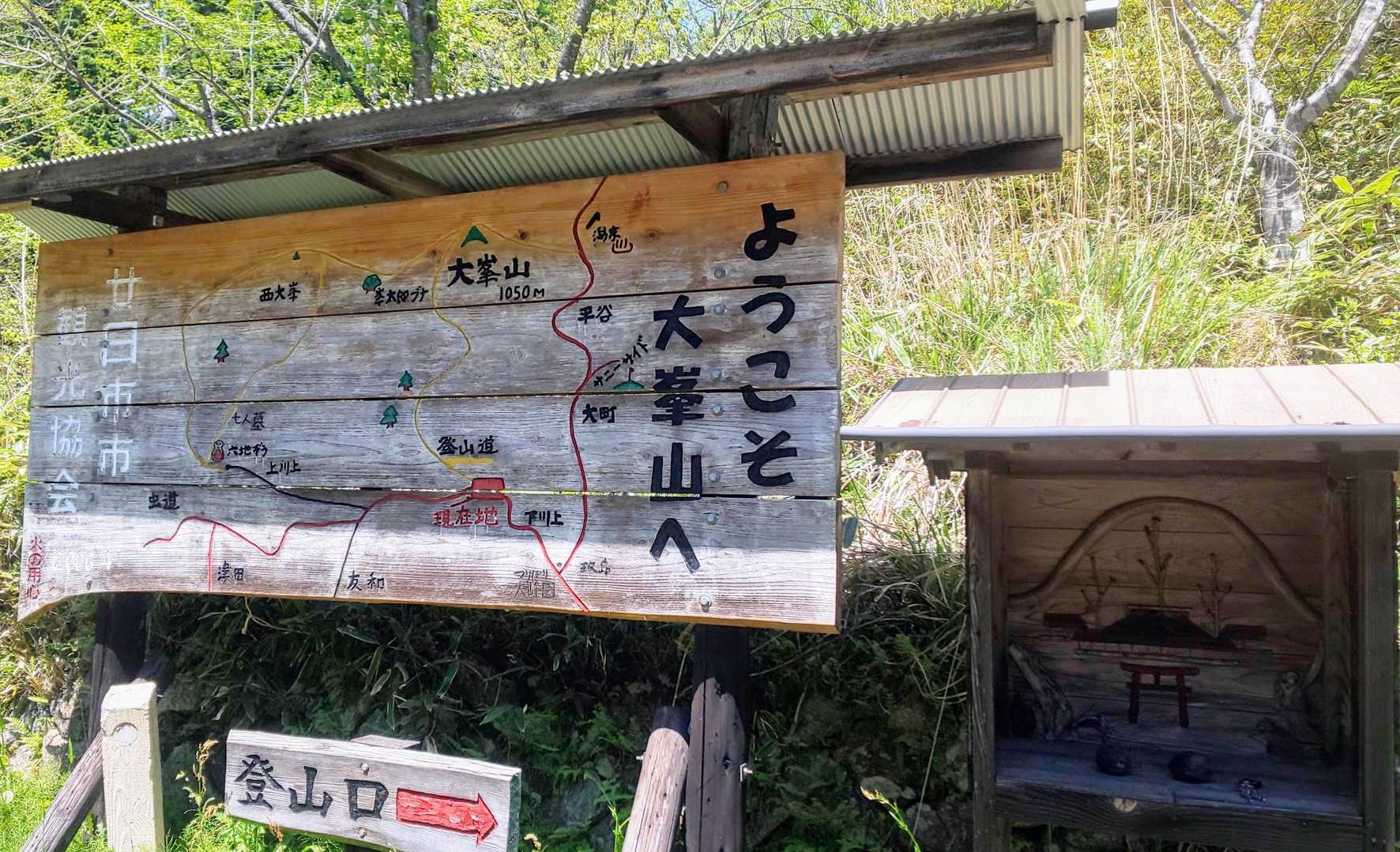 登山道の案内看板