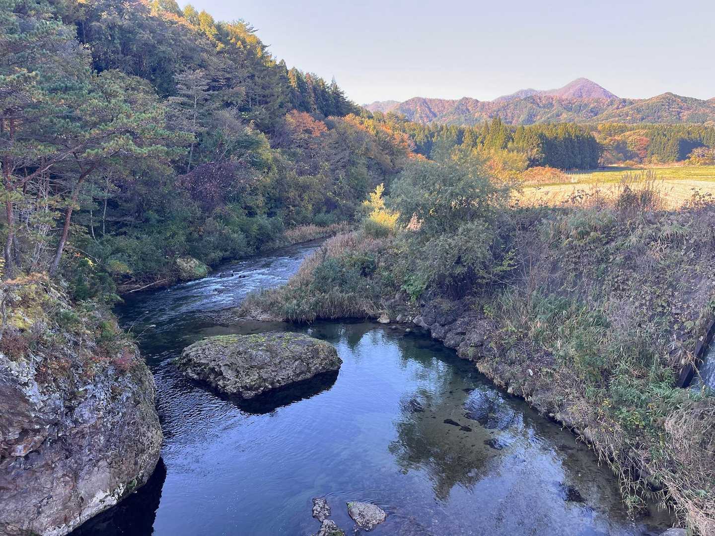 逢瀬橋からの白石川🏞️