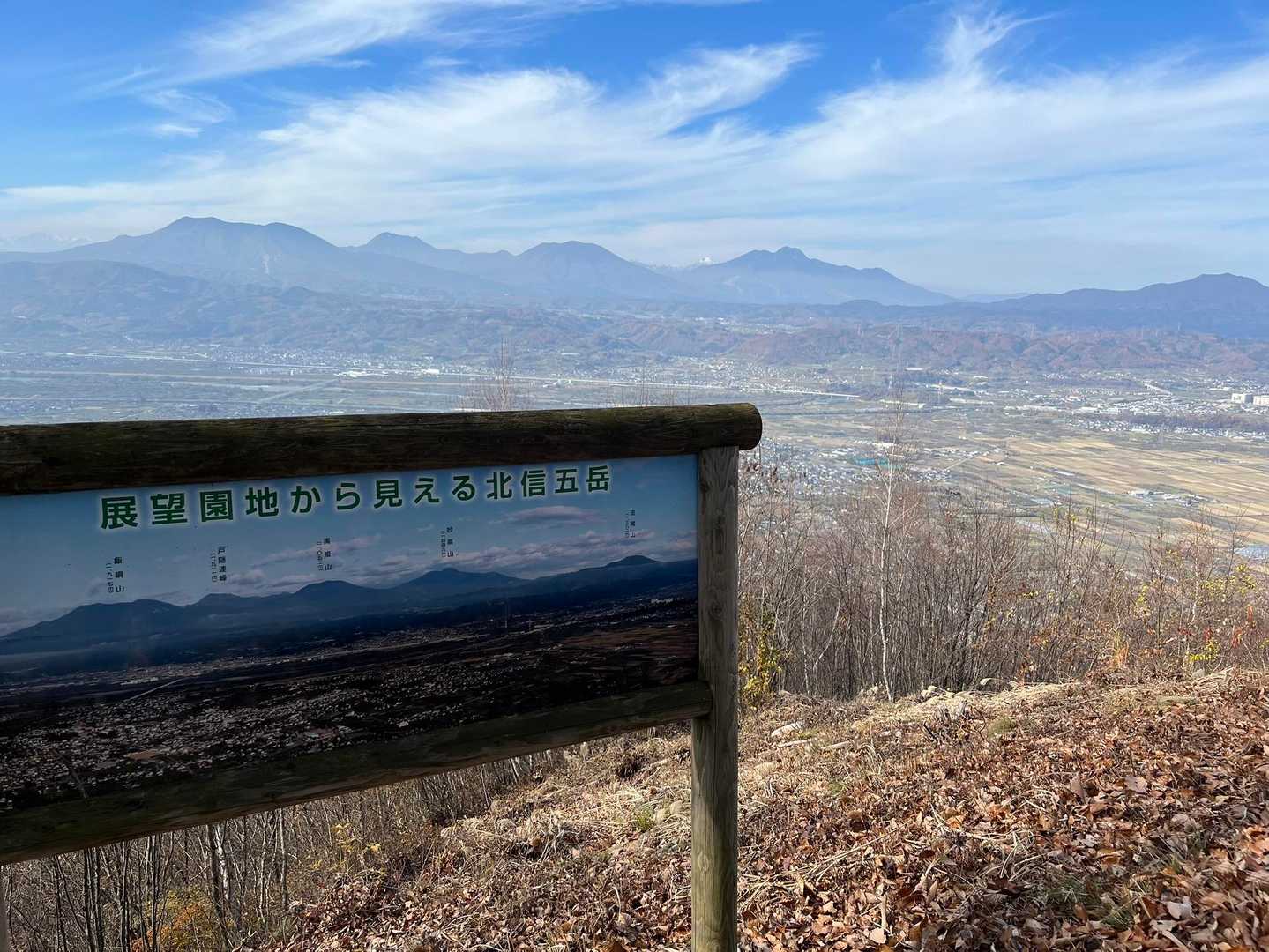 あずまやから見えた北信五岳