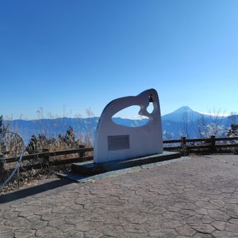 北尾根を下ってみはらし台に出た。花の百名山で有名な田中澄江氏の記念碑がある。