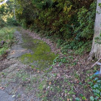 ここ（明石山登山口）に降りてきました
駐車場までここから5分ほど歩きます