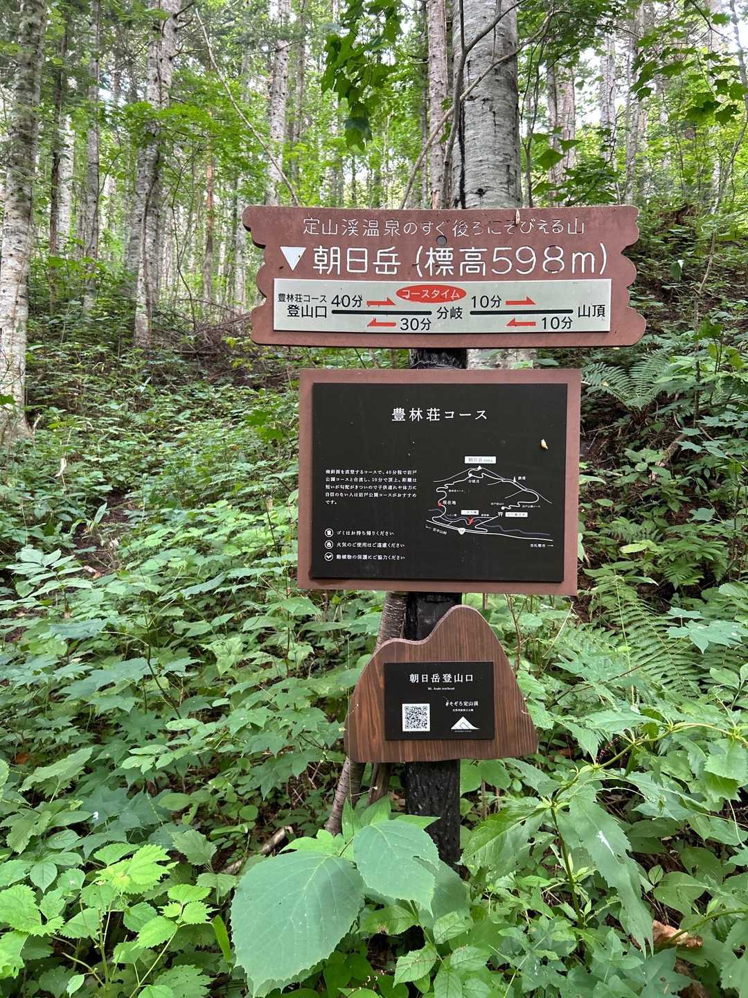 朝日岳登山口-朝日岳-豊林荘コース登山口 縦走コースの写真