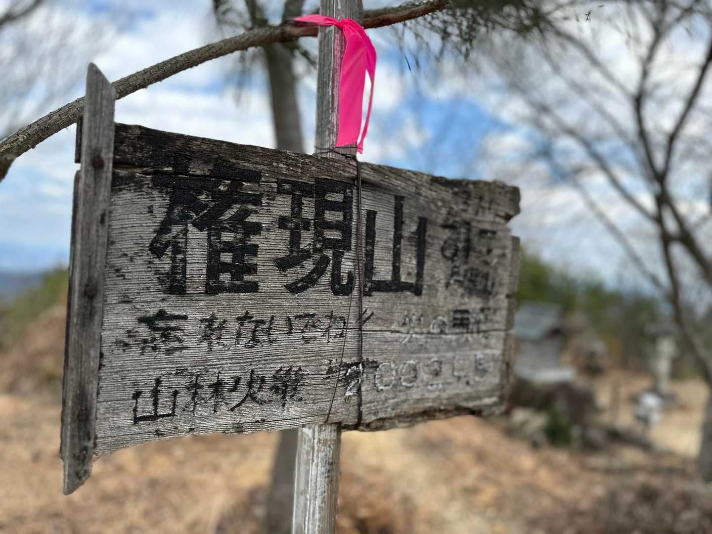 かつて、山林火災があったお山です🔥
「忘れないでね」と書いてあります