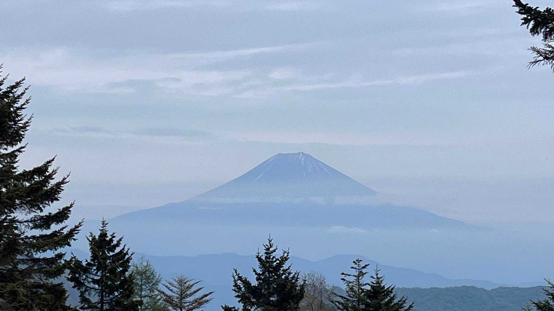 樹林帯を抜けると、まるで水墨画の様な富士山が！
いつみてもカッコイイ💕