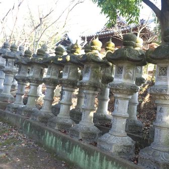 たくさんの灯籠が寄贈されている