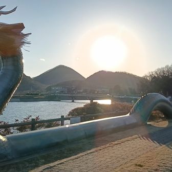 公園の竜王丸。
もう日が傾いてました