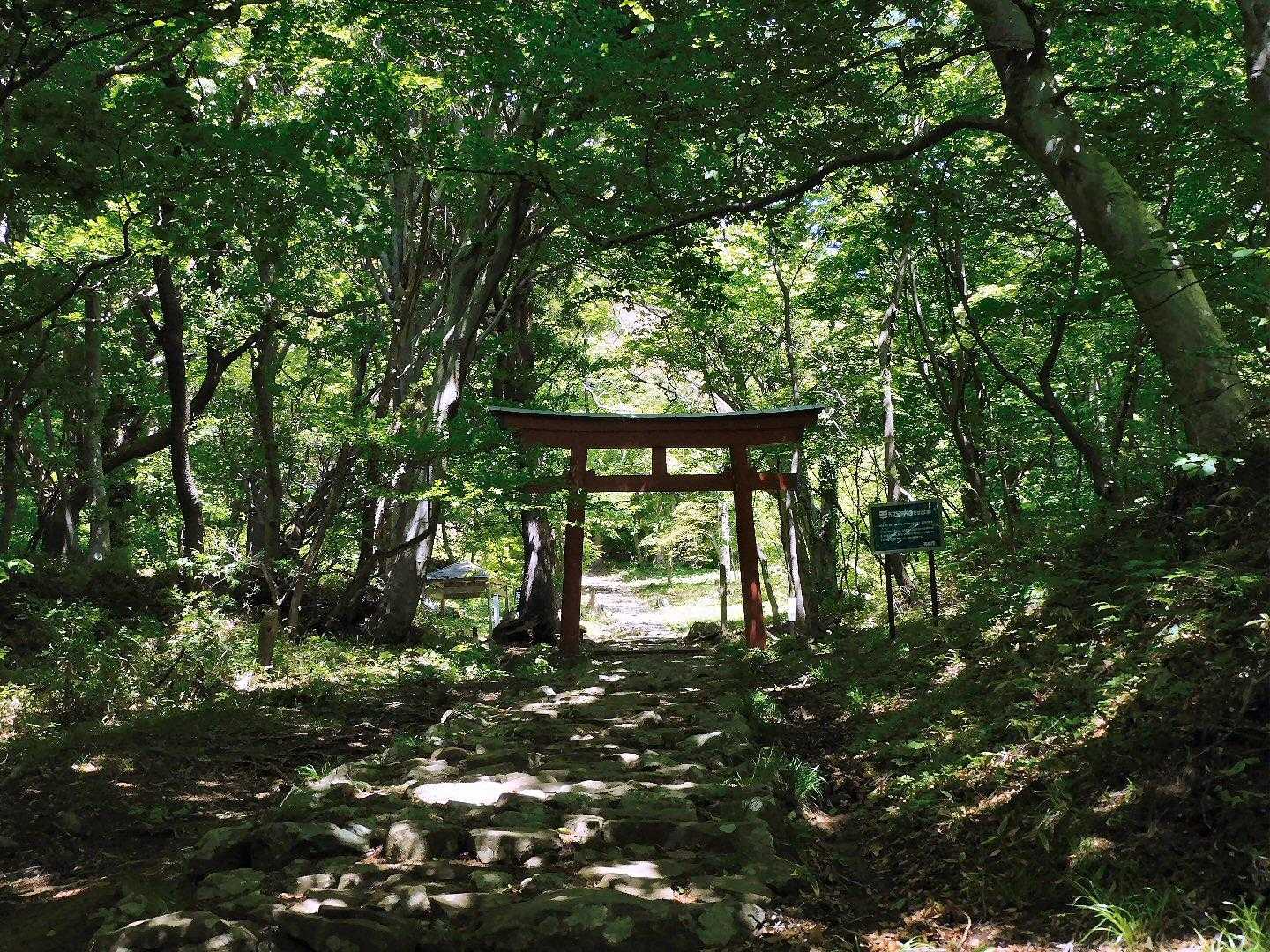 お山かけコース登山道入口-赤神神社 五社堂 往復コースの写真