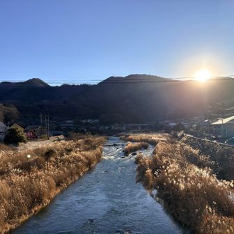橋の上から。日の沈む前、ナイスなタイミング。