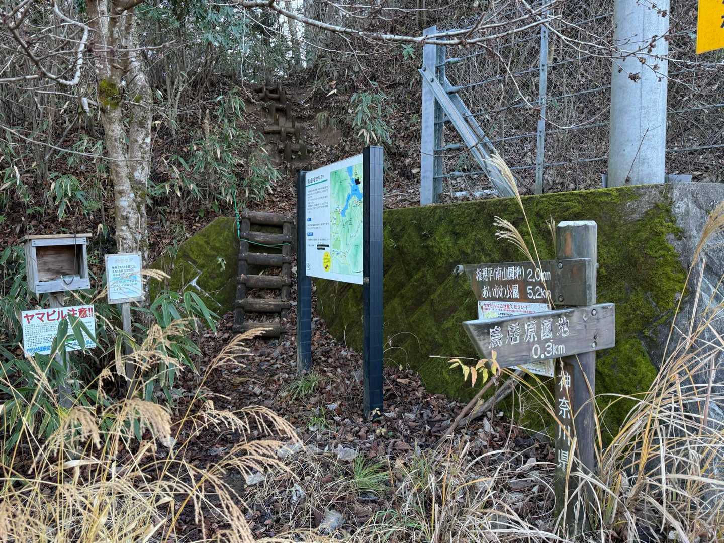 鳥居原ふれあいの館バス停-権現平-南山 往復コースの写真