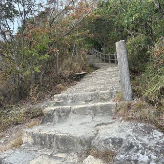 山頂まであと少し。
成井コースはほんと階段地獄。
