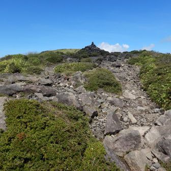西峰の平坦部にやっと登り上がった
