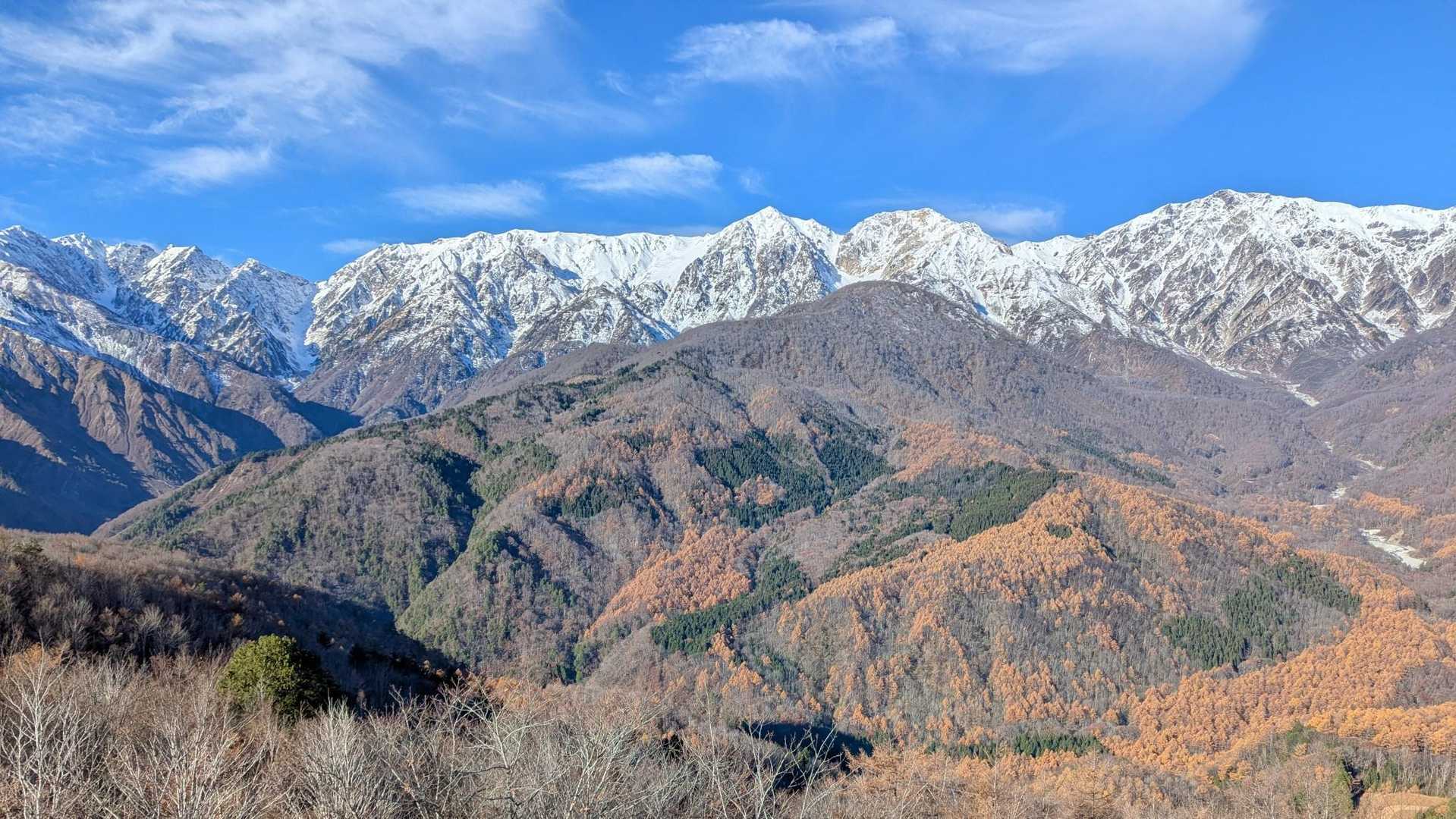 鹿島槍ヶ岳から小蓮華山までくっきり