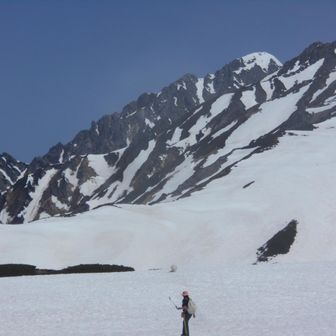 剣岳．
みくりが池までは雪が深く行けず、やっと剱・早月尾根が見えるココまで✌️．．．