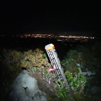 後ろを振り返ると街の夜景が良く見えました
新庄市だと思います