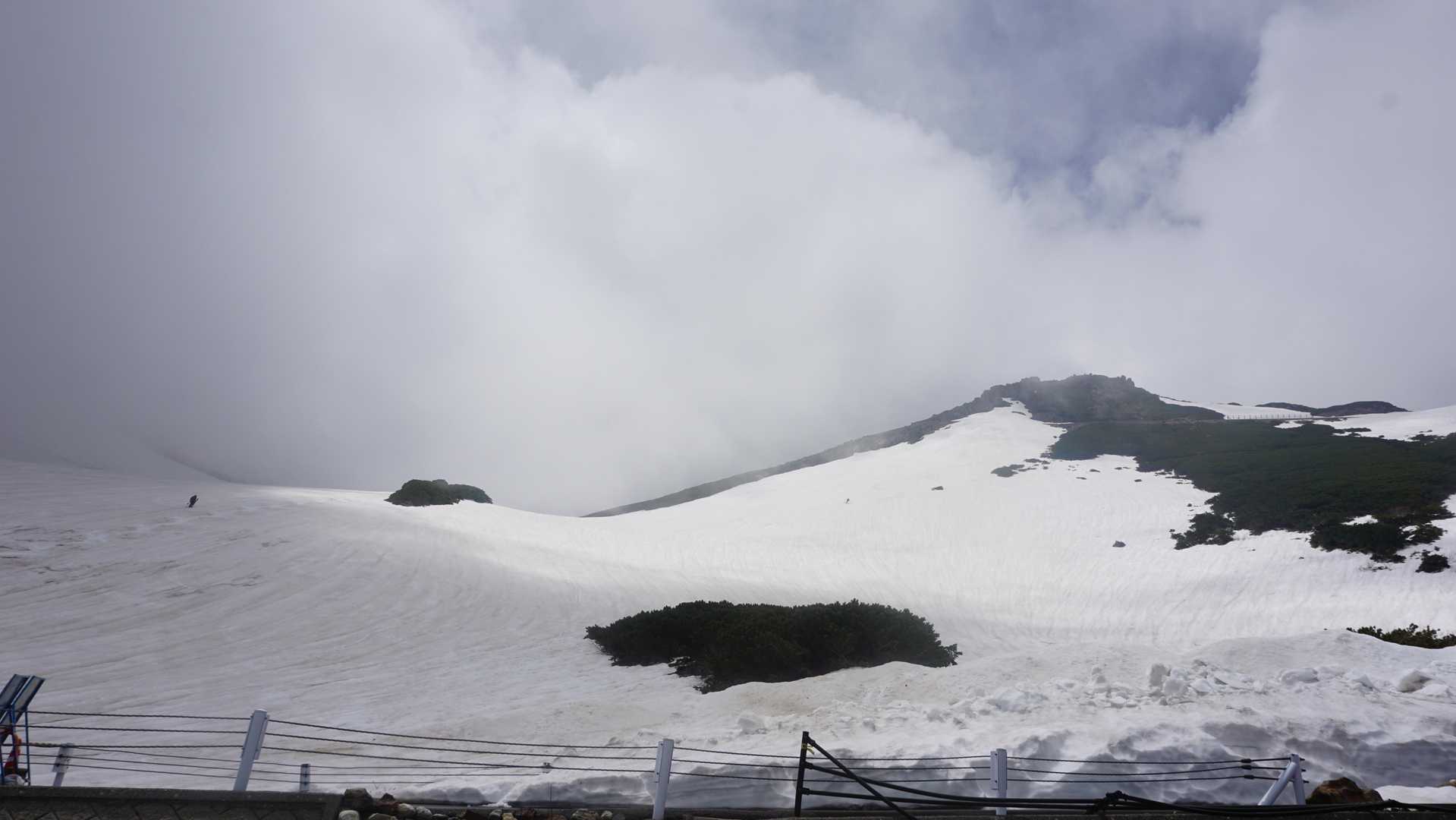雪解けで、まともに滑れるのは大雪渓くらいだと思う。