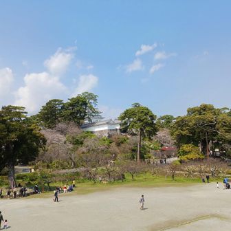 銅門上から天守閣方向。