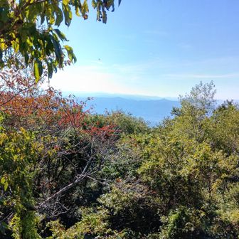 山頂の展望台。高野山方面。あんまり登ったことも意識したこともないけど、眺めると登りたくなるなぁ