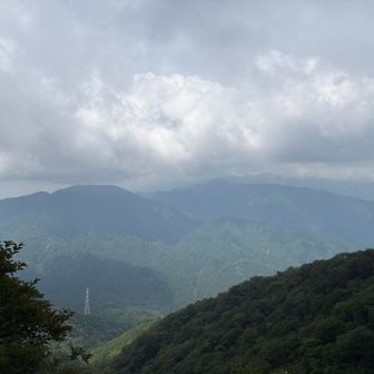 大山登山恒例の、
曇天😅