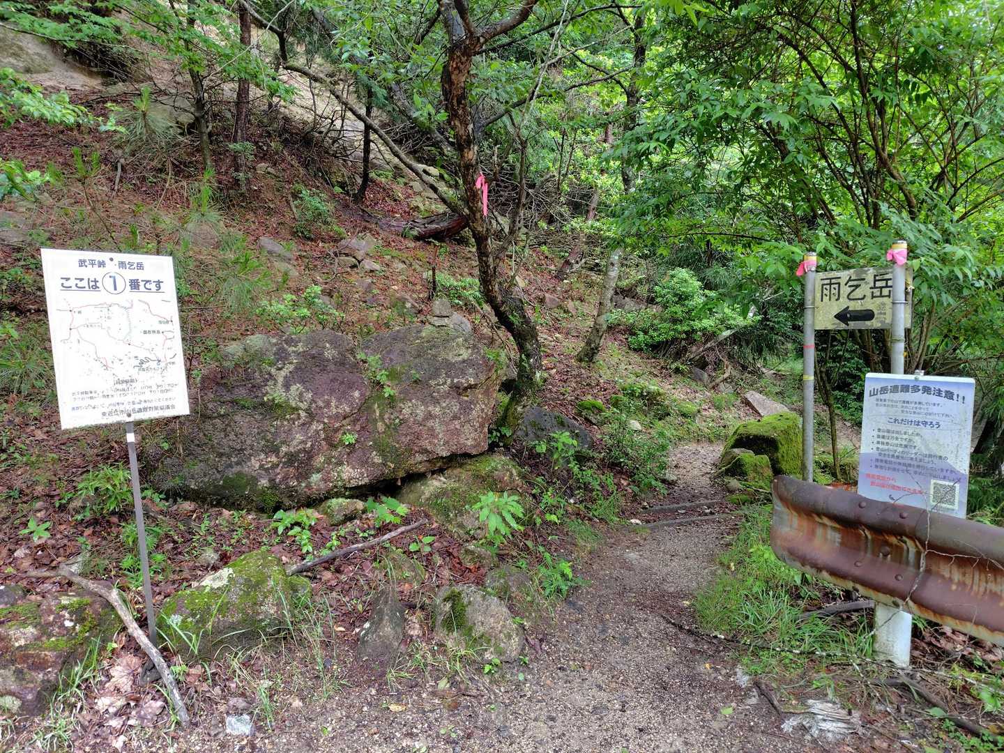 沢谷峠-東雨乞岳 往復コースの写真