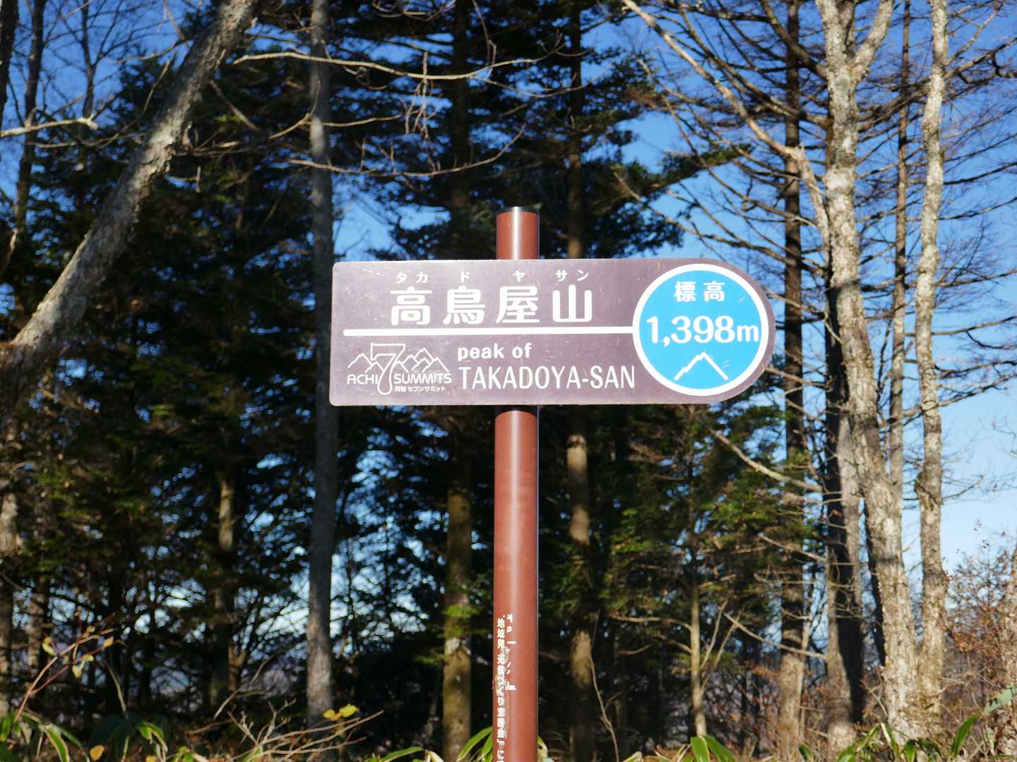 鳩打峠-高鳥屋山 往復コースの写真