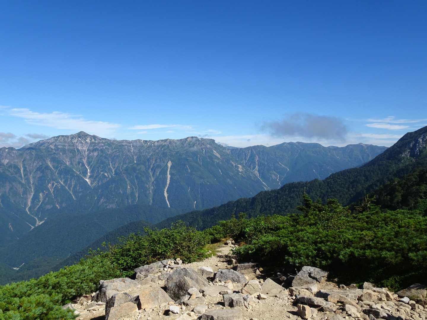 左の笠ヶ岳から視線を右に移していくと
