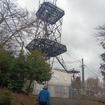 携帯のアンテナの横から山に入る。