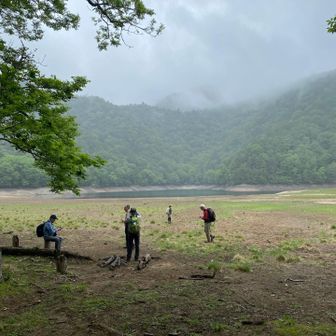 西ノ湖は大幅に縮小してました