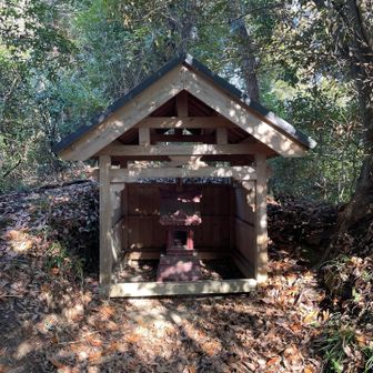 中に祠があります。
