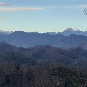左に小さく見える山頂が日光白根山です。