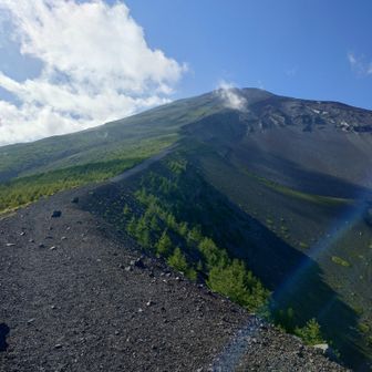 宝永山第2火口縁から富士宮口5合目静岡県登山者ゲートへトラバース移動する。移動時間は30分。

