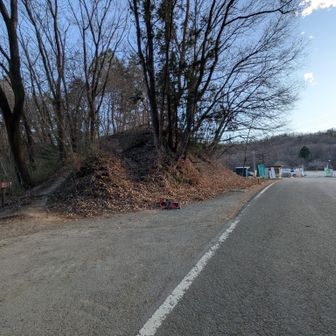 野土山への入口はこちら（画像内左の踏み跡から）。