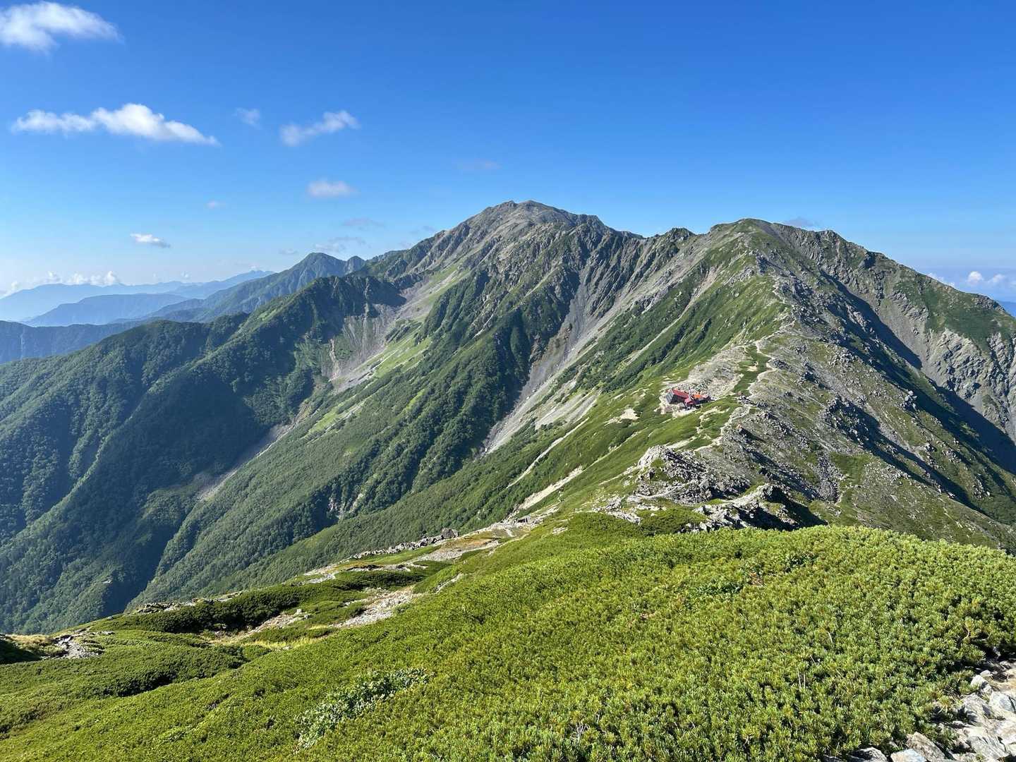 中白根山-間ノ岳-農鳥岳-農鳥岳-大門沢登山道入口-奈良田 縦走コースの写真