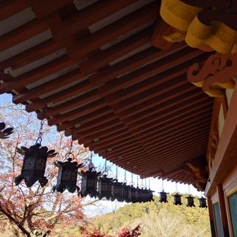 本堂の軒下に並ぶ